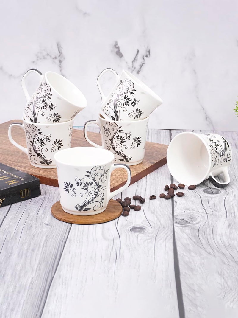 UPC U.P.C. Cup Set of 6 for Tea, Ceramic Tea Cups Set of 6, Microwave Safe Cup, Dishwasher Safe Cups, Bone-Ash Free Coffee Cups Set-150ml. - Image 3