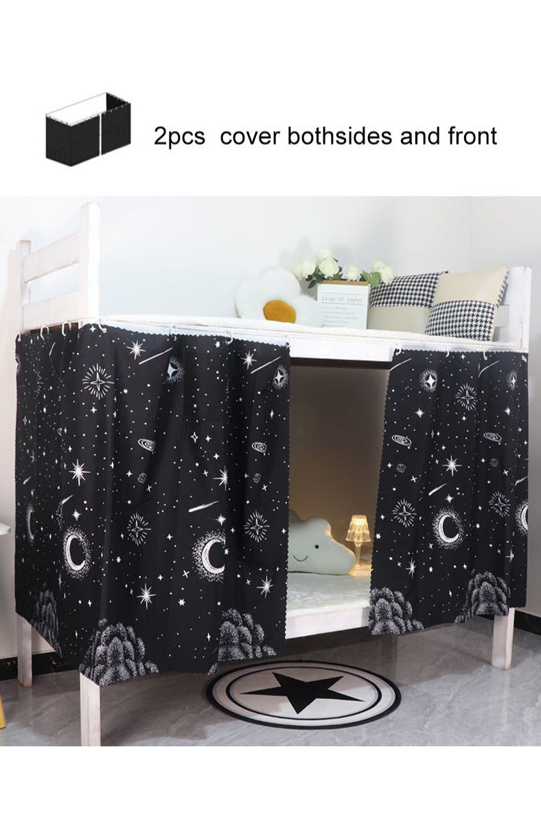 FASHION HOME 2PCS Bunk Bed Curtain Single Sleeper Canopy Blackout Cloth Shading Bedding Junior Students College Home Drapery - Image 1