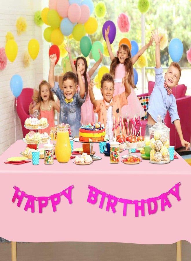 CINSOEN 4 Pack Pastel Color Tablecloths Assorted Color Table Cloth Rectangle Disposable Plastic Table Covers for Parties Baby Shower Wedding Birthday Spring Easter Summer Party, Blue Pink Purple Yellow - Image 2