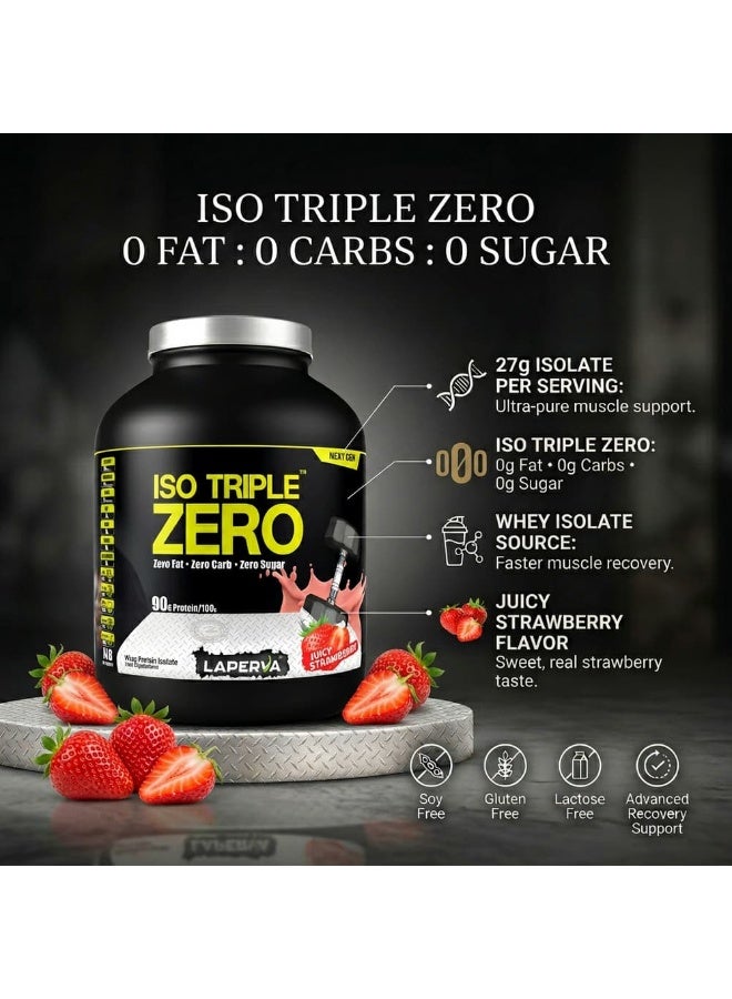 Laperva Iso Triple Zero Next Generation Whey Protein, Juicy Strawberry, 4 LB + Any AN whey Advanced Protein 132g - Image 2