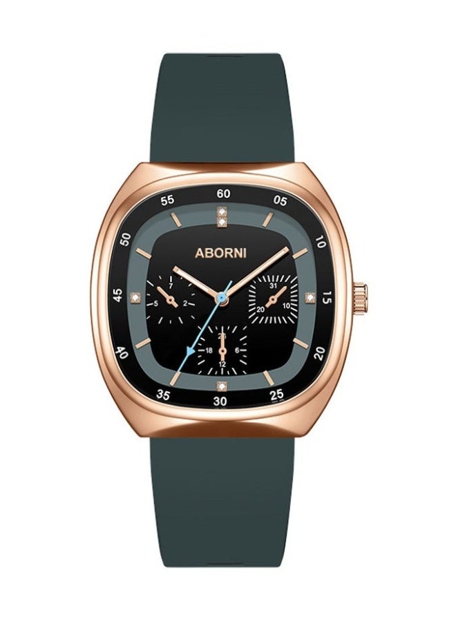 ABORNI Fashionable Silicone Strap Women's Quartz Watch, Square Dial, Mineral Reinforced Glass, Waterproof, Luminous, Simple & Elegant Design - Image 1