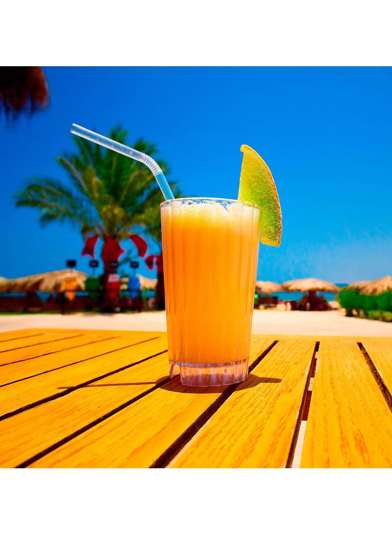 SYOSI 100 عبوة من القش البلاستيكي القابل للاستخدام مرة واحدة، قش شفاف ومرن للشرب 177 × 6 مم قش بلاستيكي مرن - Image 4