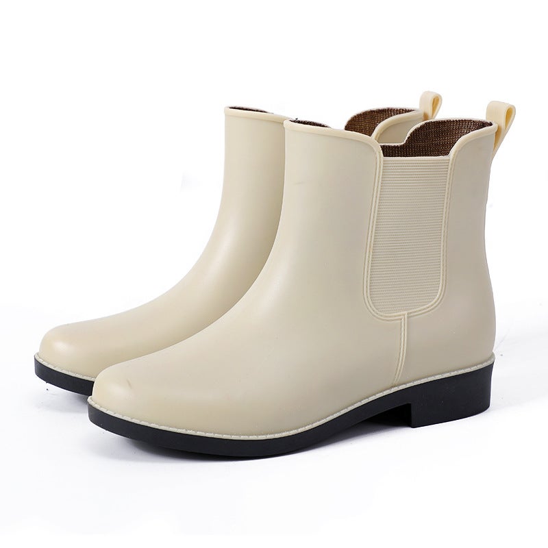 Fashion Korean Short Rain Boots for Women Khaki