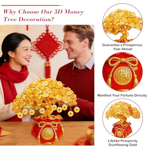 WhatSign Chinese New Year Card, 3D Pop Up Fengshui Money Tree Decoration for Prosperity – Large Handmade Lunar New Year Gifts, Ideal Home Décor for Table, Desk, Office 2026 Year of The Horse - Image 3