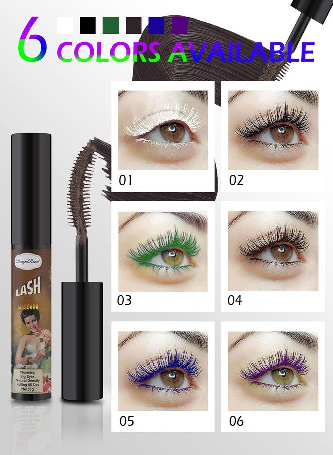 LYSdefeu Colored Mascara for Eyelashes-3 Colors Black Brown White Longlasting Waterproof Colorful Volumizing Tubing Mascara Volume and Length,Voluminous Curling Fiber Mascara for Women Cosplay Party Eye Makeup - Image 2