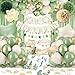 Fantspati Sage Green Birthday Decorations for Women Girls Beige Gold Green Balloons Birthday Sash Crown Tablecloth Happy Birthday Banner Butterfly Cake Topper Olive Neutral Boho Bday Party Decorations - Image 2
