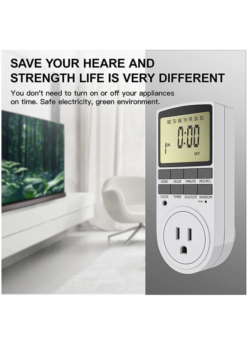 Generic - Digital Light Timer Plug, Outlet Timer Socket LCD Display 10 Programmable Switching Programs 24 Hours & 7 Days Energy Saving Timer Socket Plug-in Timer for Electrical Appliances - Image 1