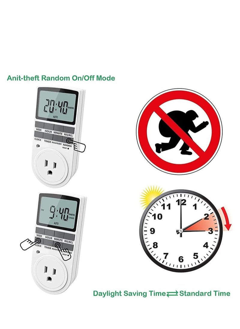 Generic - Digital Light Timer Plug, Outlet Timer Socket LCD Display 10 Programmable Switching Programs 24 Hours & 7 Days Energy Saving Timer Socket Plug-in Timer for Electrical Appliances - Image 1