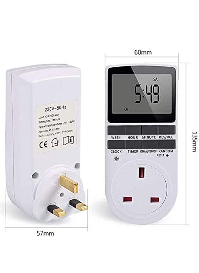 Generic - Digital Light Timer Plug, Outlet Timer Socket LCD Display 10 Programmable Switching Programs 24 Hours & 7 Days Energy Saving Timer Socket Plug-in Timer for Electrical Appliances - Image 1