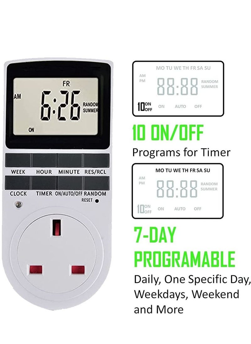 Generic - Digital Light Timer Plug, Outlet Timer Socket LCD Display 10 Programmable Switching Programs 24 Hours & 7 Days Energy Saving Timer Socket Plug-in Timer for Electrical Appliances - Image 1