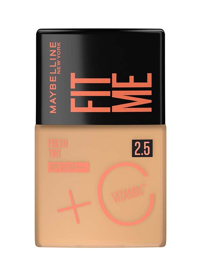 MAYBELLINE NEW YORK Fit Me Fresh Tint Foundation SPF 50 with Brightening Vitamin C, 2.5 