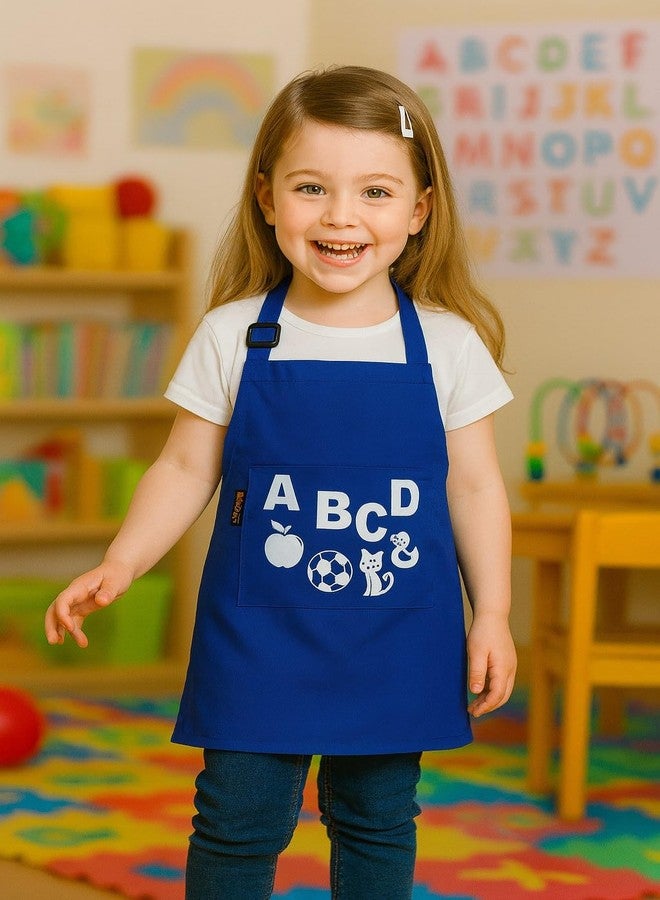 Tolexo® Waterproof Kids Apron with ABCD Text Print | Multipurpose for School, Baking, Cooking, Painting, Art & Birthday Theme Parties | Large Pocket | Suitable for Boys & Girls Age 3–6 Years - Image 2