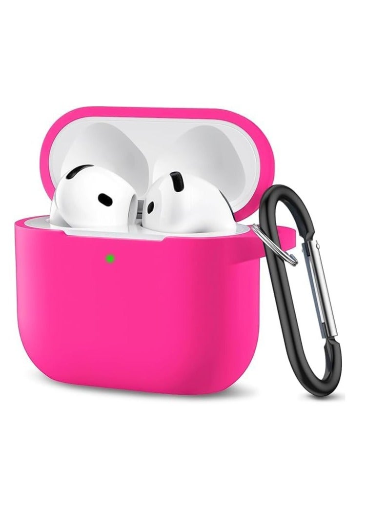 Case Compatible with AirPods 4 Case Cover Soft Silicone Full Body Protective Shockproof Case for Apple AirPods 4th Generation Case with Cleaner Kit&Carabiner [LED - Image 1