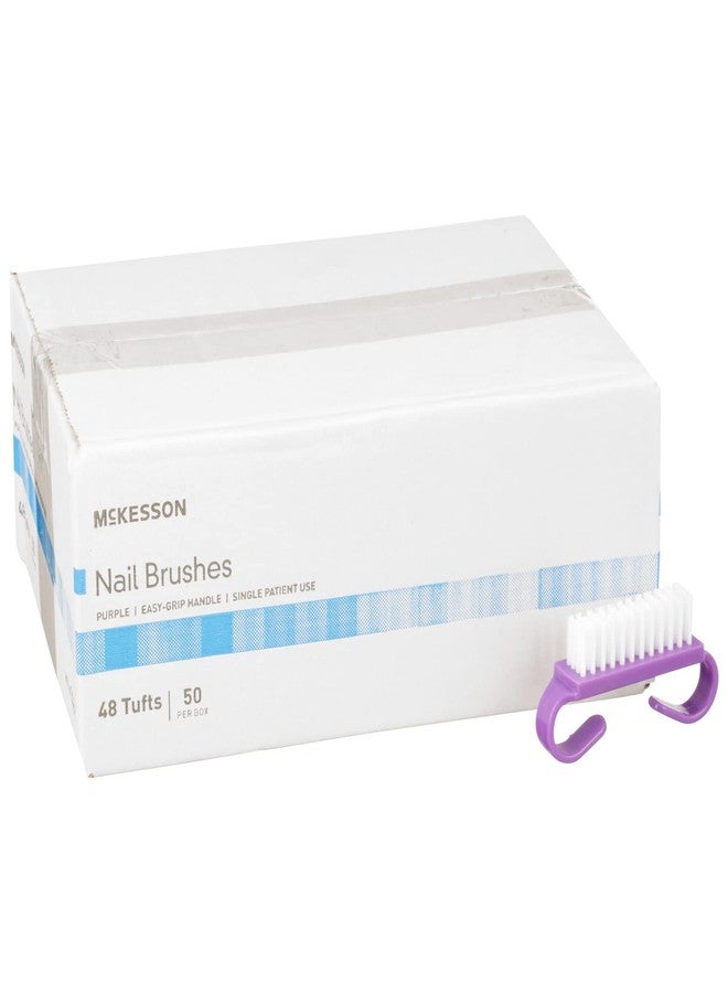 McKesson Nail Brush, Easy Grip Handle, Single Use/Disposable, Purple, 50 Count - Image 1