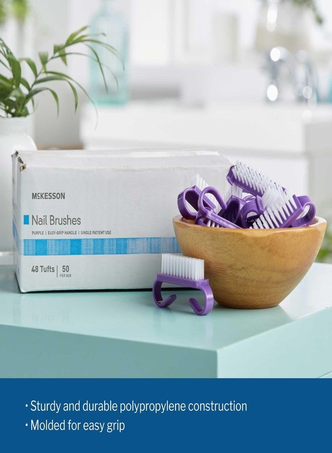 McKesson Nail Brush, Easy Grip Handle, Single Use/Disposable, Purple, 50 Count - Image 3