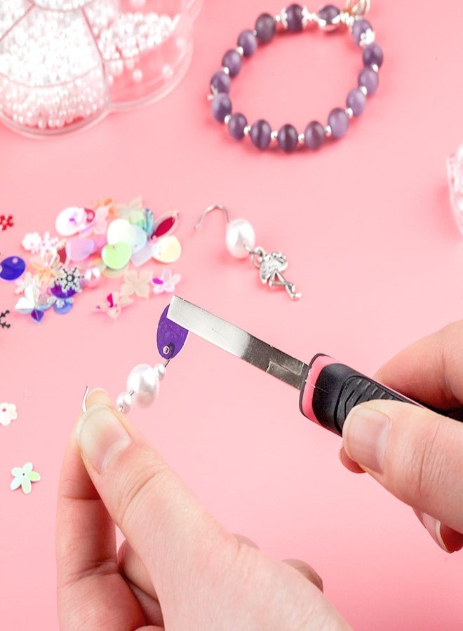 LEONTOOL كماشة مسطحة صغيرة بقطر 5 بوصات من ليونتول لصنع المجوهرات - كماشة بفكوك ناعمة على شكل بطة - أداة وردية للنساء - Image 3