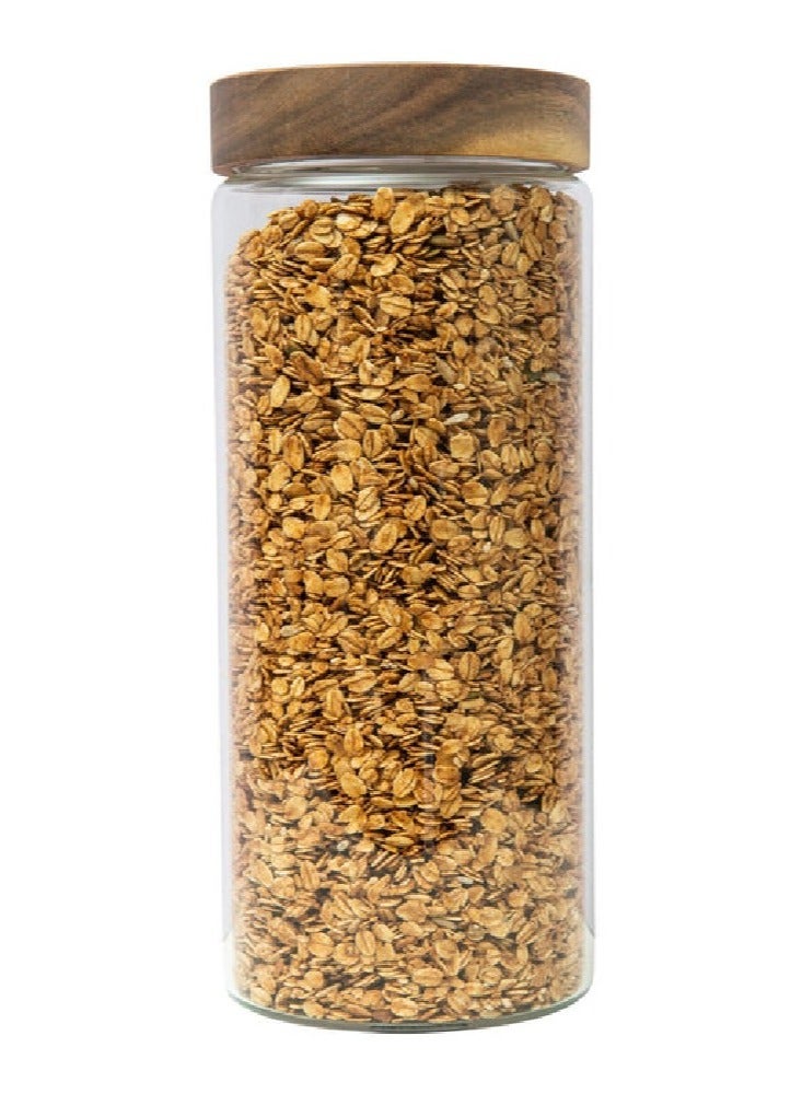 Little Storage Co برطمان زجاجي من خشب الأكاسيا بسعة 2 لتر من شركة ليتل ستوريج  - Image 1