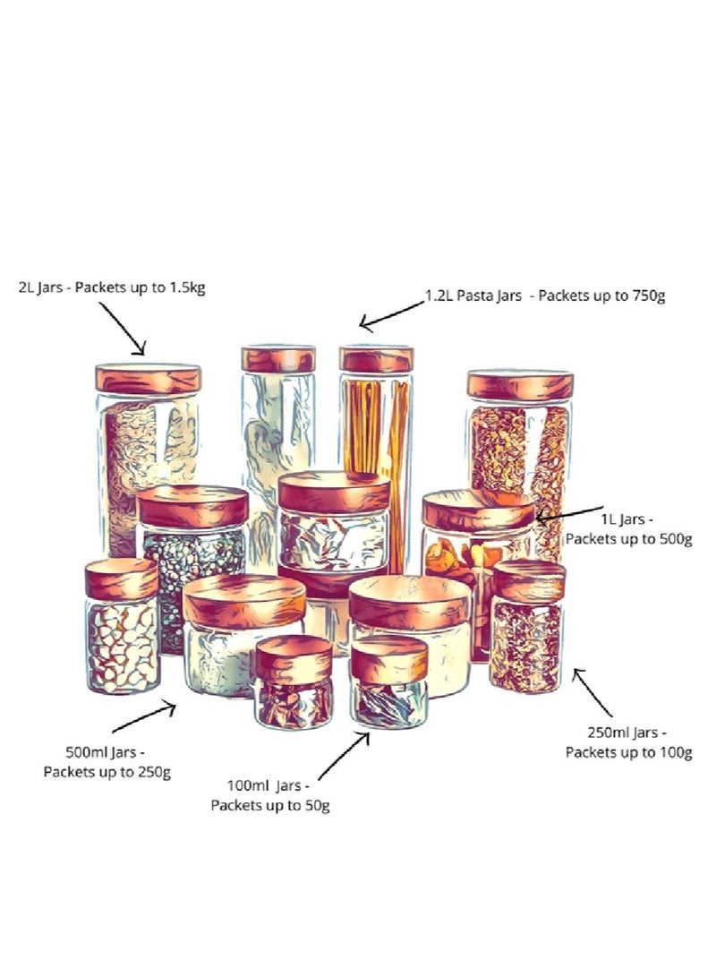 Little Storage Co برطمان زجاجي من خشب الأكاسيا بسعة 2 لتر من شركة ليتل ستوريج  - Image 5