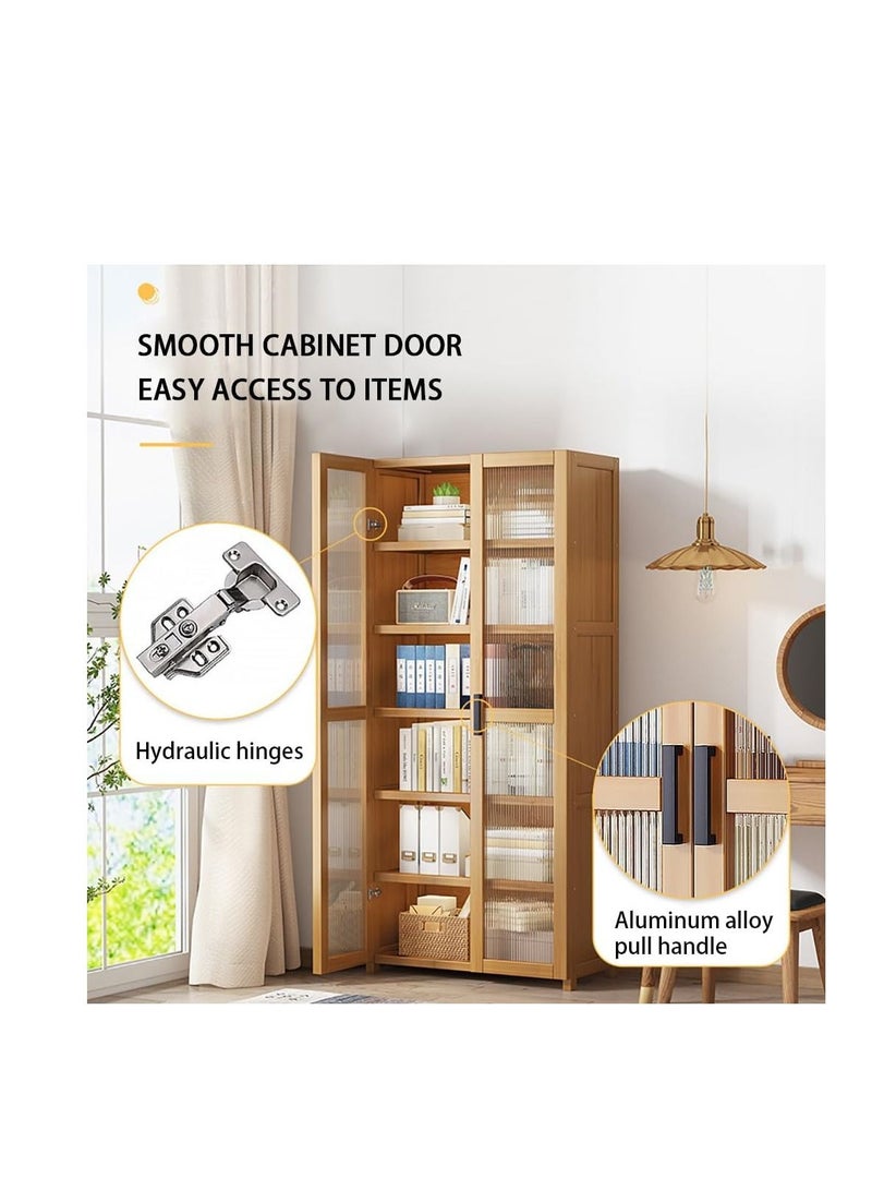 Kitchen Storage Cabinet Floor Standing Bookshelf Multilayer Storage Rack with Adjustable Shelf for Kitchen Utensils Microwave Pot and Pan (190 * 60cm) - Image 4