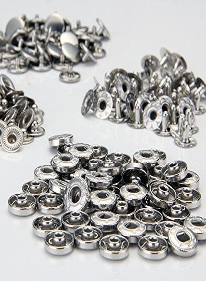 GBSTORE 50 Set Metal Snap Fastener Leather Rapid Rivet Button Sewing 10mm Silvery - Image 5