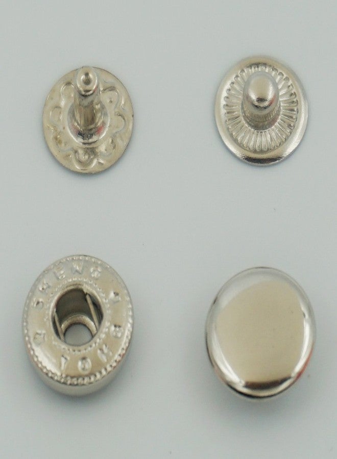 GBSTORE 50 Set Metal Snap Fastener Leather Rapid Rivet Button Sewing 10mm Silvery - Image 1