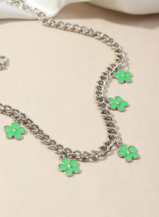 Take Two Flower Drop Necklace - Image 1