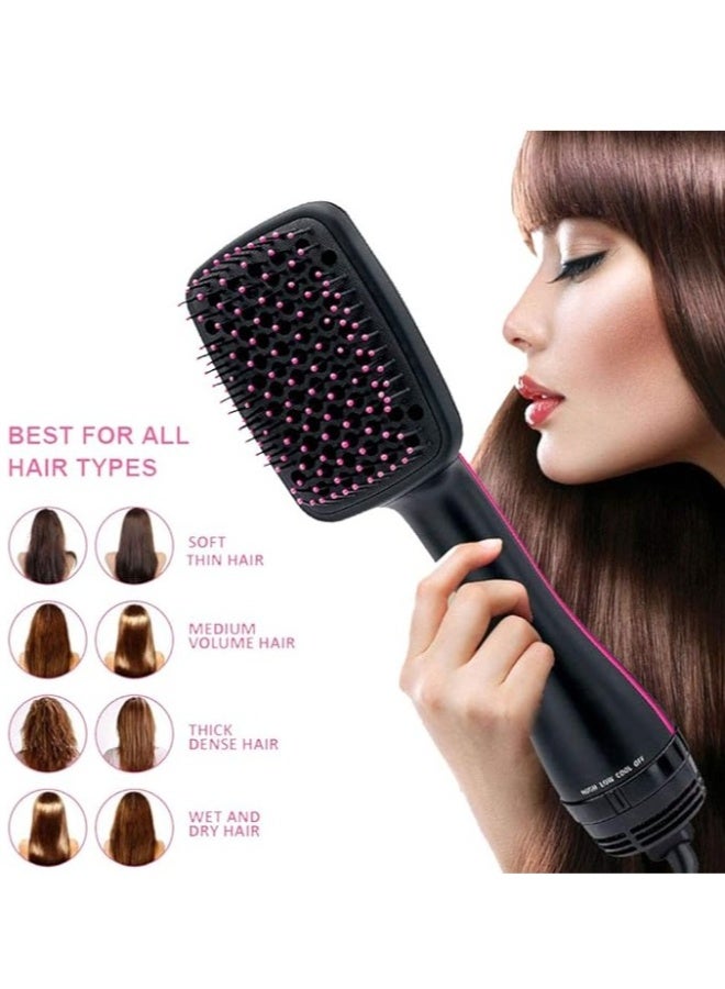 2-in-1 Ionic Hair Straightening Brush - Ceramic Electric Comb - Anti-Scald Hot Hair Brush - Hot Air Hair Straightening Brush - Women - Temperature Lock Function - Image 2