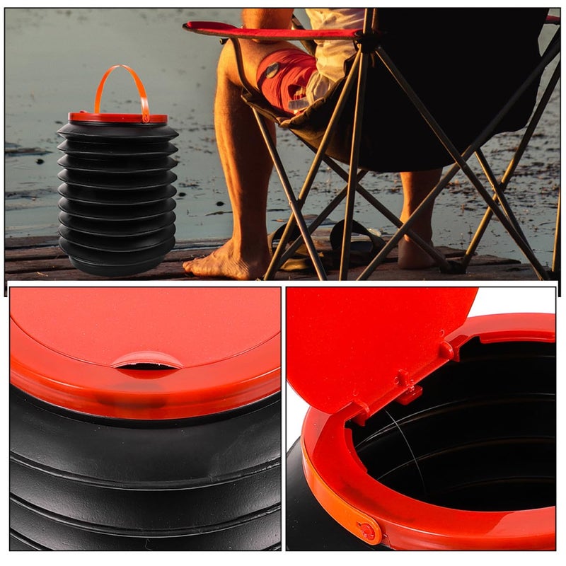 Foldable 4L Outdoor Camping Trash Can With Lid 2PCS Collapsible Garbage Bin For Picnic BBQ Car - Image 4
