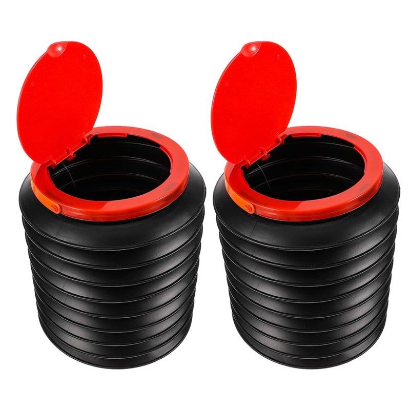 Foldable 4L Outdoor Camping Trash Can With Lid 2PCS Collapsible Garbage Bin For Picnic BBQ Car - Image 2