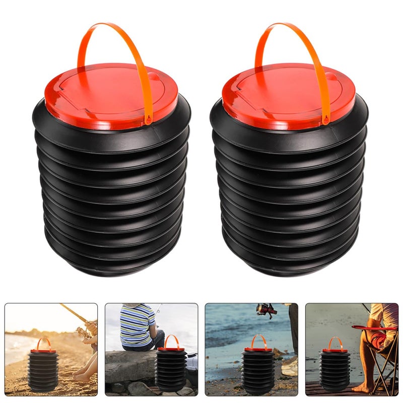 Foldable 4L Outdoor Camping Trash Can With Lid 2PCS Collapsible Garbage Bin For Picnic BBQ Car - Image 5