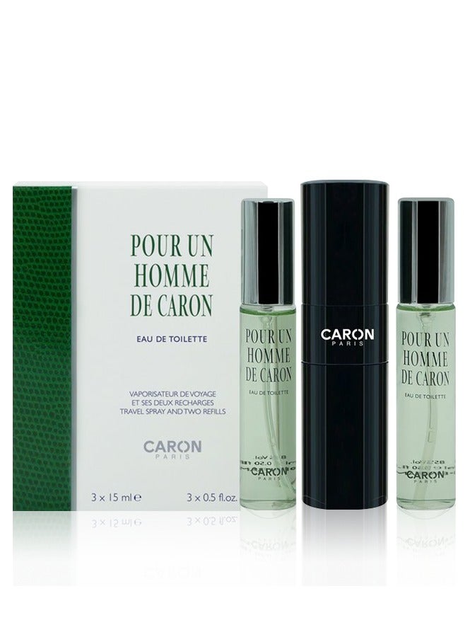 كارون طقم عطور السفر بور ان هوم من كارون - أو دي تواليت 15 مل 3 قطع - Image 1