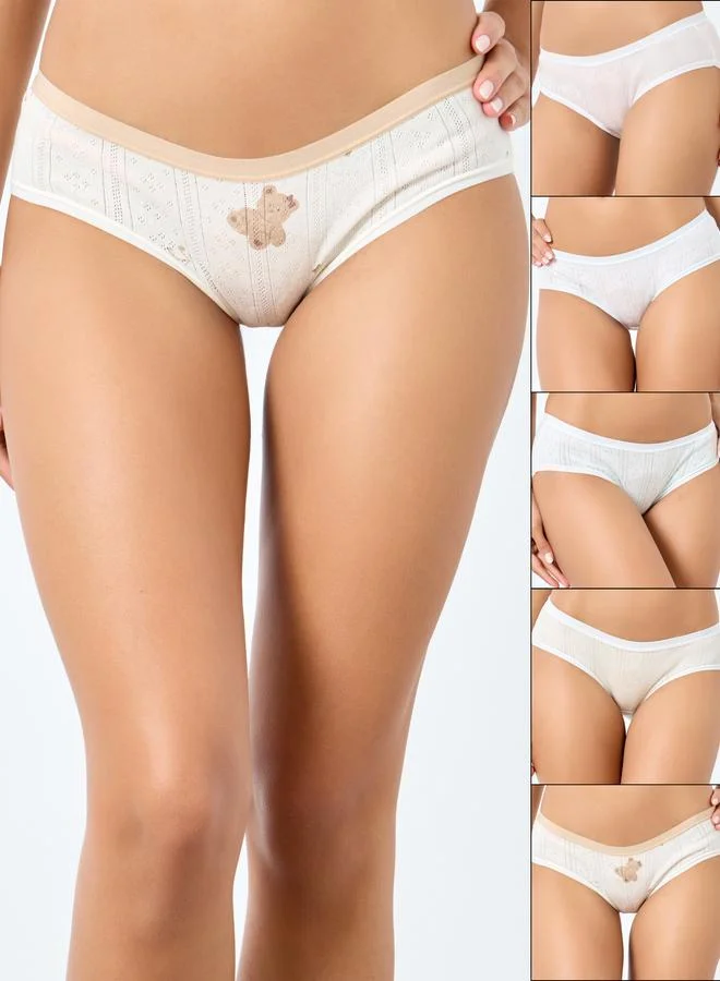 ستايلي مجموعة من 5 - سروال داخلي مُطبع