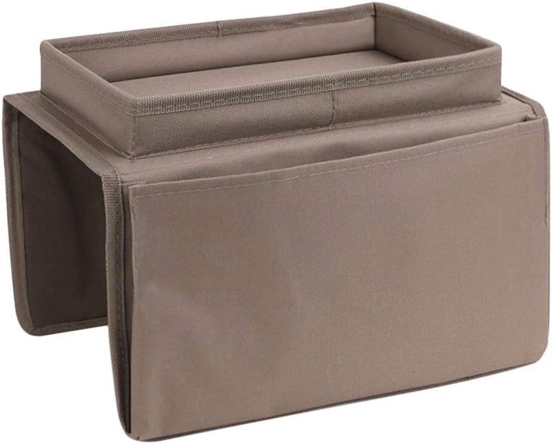 Holiberty Sofa Armrest Organizer with Cup Holder Tray Chair Arm TV Remote Holder for Recliner Couch Armchair Caddy Bedside Storage Pockets Bag for Cellphone Tablet Book Magazines Drinks Holder Pouch - Image 4