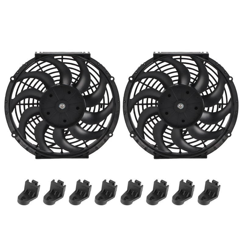 Electric Cooling Fan 12in 10-Blade Universal Car Radiator Cooling Fan - Push-Pull Design Safe Plastic - for Engine Cooling Systems - Image 1