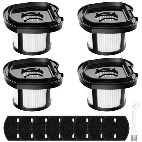 isingo 4 Pack 2284W 2390A Vacuum Replacement Filter Compatible with Bissell Pet Hair Eraser Hand Vacuum 2284W, 2390, 2390A, 2579, 2389, Part # 1614212 1614203 1614204, 4 Mesh Filters and 8 Foam Filters - Image 1