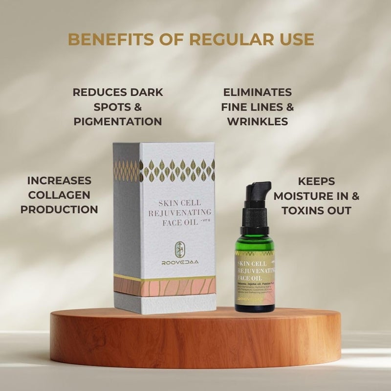 Roovedaa Face Oil For Skin Cell Rejuvenation  Natural Essential Oils Blend with Jojoba Babassu  Passion Fruit  AntiAging Moisturizing  Collagen Boosting  Enhances Skin Texture  Glow  30ml - Image 2