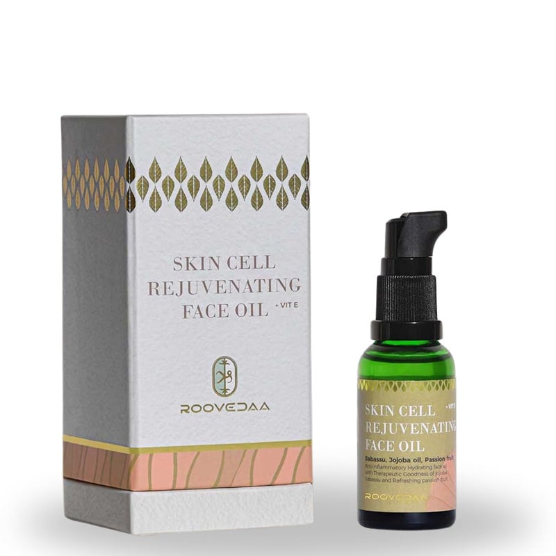 Roovedaa Face Oil For Skin Cell Rejuvenation  Natural Essential Oils Blend with Jojoba Babassu  Passion Fruit  AntiAging Moisturizing  Collagen Boosting  Enhances Skin Texture  Glow  30ml - Image 1