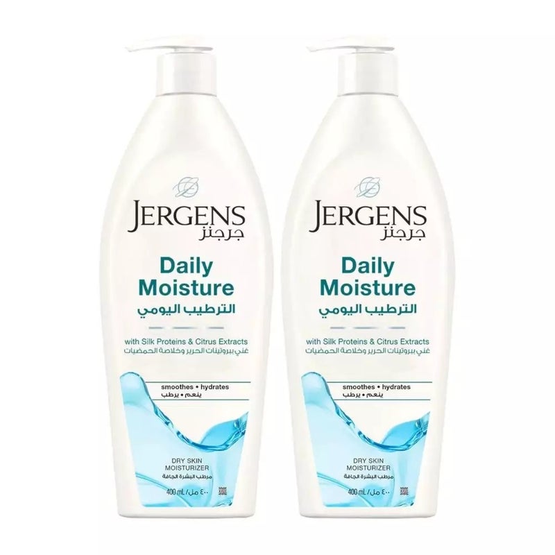 Jergens Daily Moisture Body Lotion With Silk Proteins And Citrus Extracts- 2X400ml