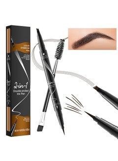 Microblading Eyebrow Pen, 2-In-1 Dual-Ended Waterproof Eyebrow Pencil With 4-Fork-Tip & Ultra-Precise Tip, And An Angled Eyebrow Brush, Eye Brow Pencils For Women -Dark Brown - pzsku/ZD4F568352CA34425F315Z/45/_/1734437870/9111cd79-b18c-4775-8462-392f8b9a17a4