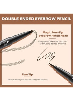 Microblading Eyebrow Pen, 2-In-1 Dual-Ended Waterproof Eyebrow Pencil With 4-Fork-Tip & Ultra-Precise Tip, And An Angled Eyebrow Brush, Eye Brow Pencils For Women -Dark Brown - pzsku/ZD4F568352CA34425F315Z/45/_/1734437900/502637c7-f15f-46c3-8405-b49134205573