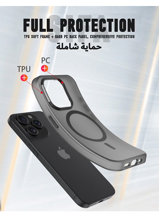 Depend iPhone 16 Pro Max Case, Magnetic [Compatible With Magsafe] Frosted Case Cover, [Anti-Drop Shockproof] [No Yellowing] Back Cover, Slim Skin Feel Case For iPhone 16 Pro Max, Matte Black - Image 4