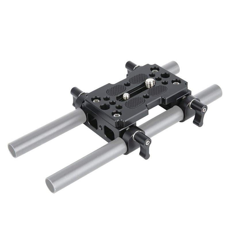 NICEYRIG Tripod Mounting Plate with 15mm Rod Clamp Railblock for Rod Support/DSLR Rig Cage - Image 1