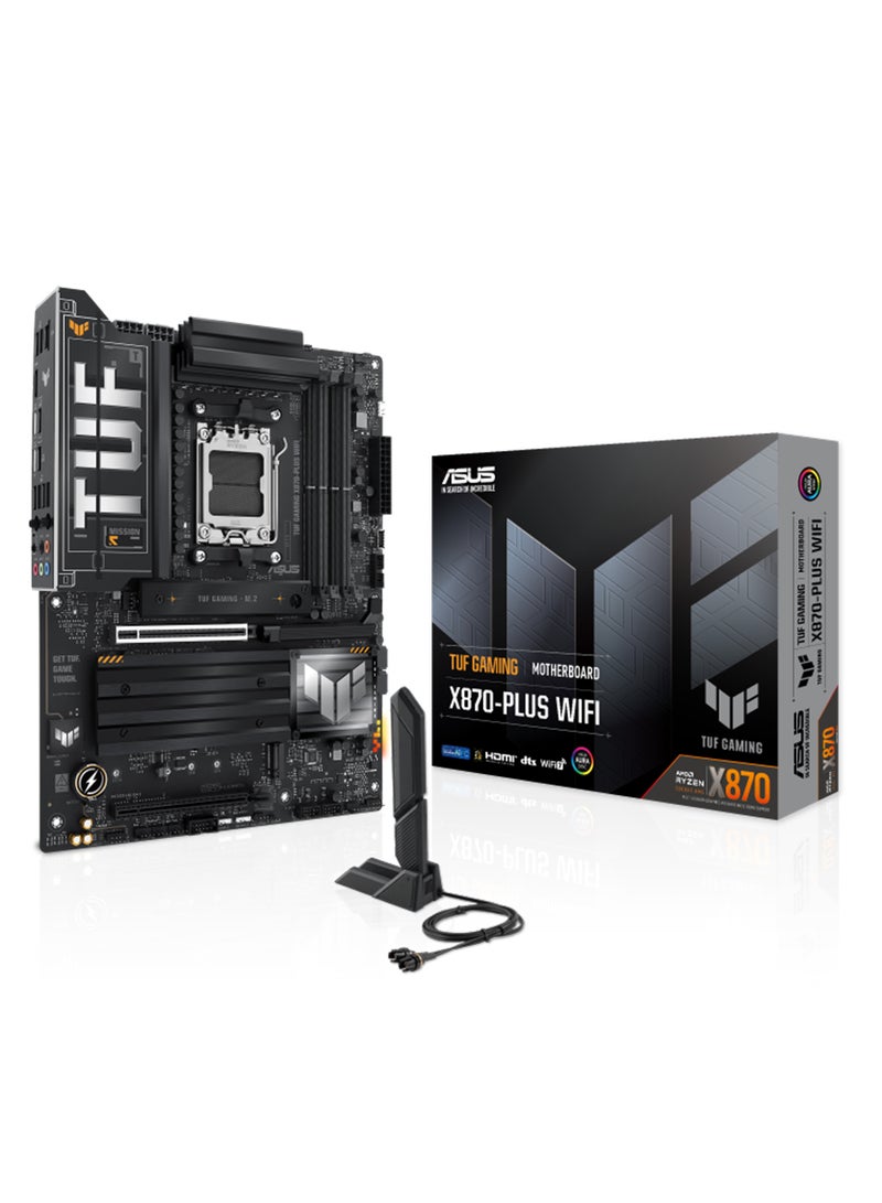 ASUS TUF Gaming X870-Plus Wi-Fi ATX Motherboard, X870 Chipset, AM5 Socket, 4*DIMM DDR5 192GB Max Memory, 4*M.2, 1*PCIe 5.0*16, 1*2.5Gb Ethernet & Wi-Fi 7, Bluetooth v5.4, 1*HDMI, Dual USB4, Exclusive AI Technologies, Overclocking Technologies | 90MB1IU0-M0EAY0 Black - Image 4