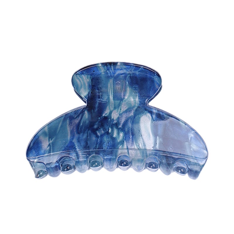 Generic New Oil Painting Hair Claw Large CapacityShells drop ink blue Shells drop ink blue
