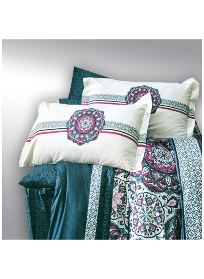 فاميلي بيد ملاية فلات مشجر قطن 4 قطع مقاس 240×250 سم موديل 158 من فاميلي بد - Image 5