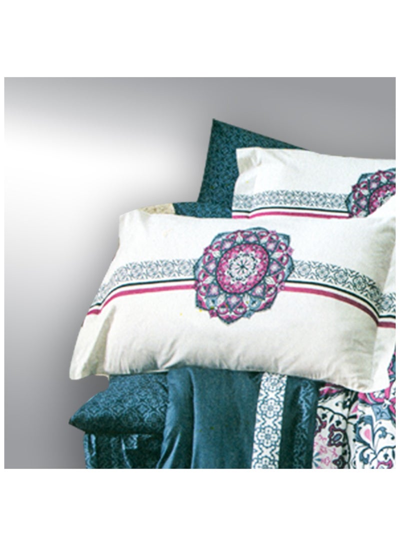 فاميلي بيد ملاية فلات مشجر قطن 4 قطع مقاس 240×250 سم موديل 158 من فاميلي بد - Image 4