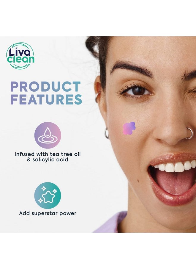 LivaClean - 240 Ct Holographic Cute Acne Patches Space Edition W/Salicylic Acid & Tea Tree Oil For Face Hydrocolloid Star Pimple Patches - Image 1