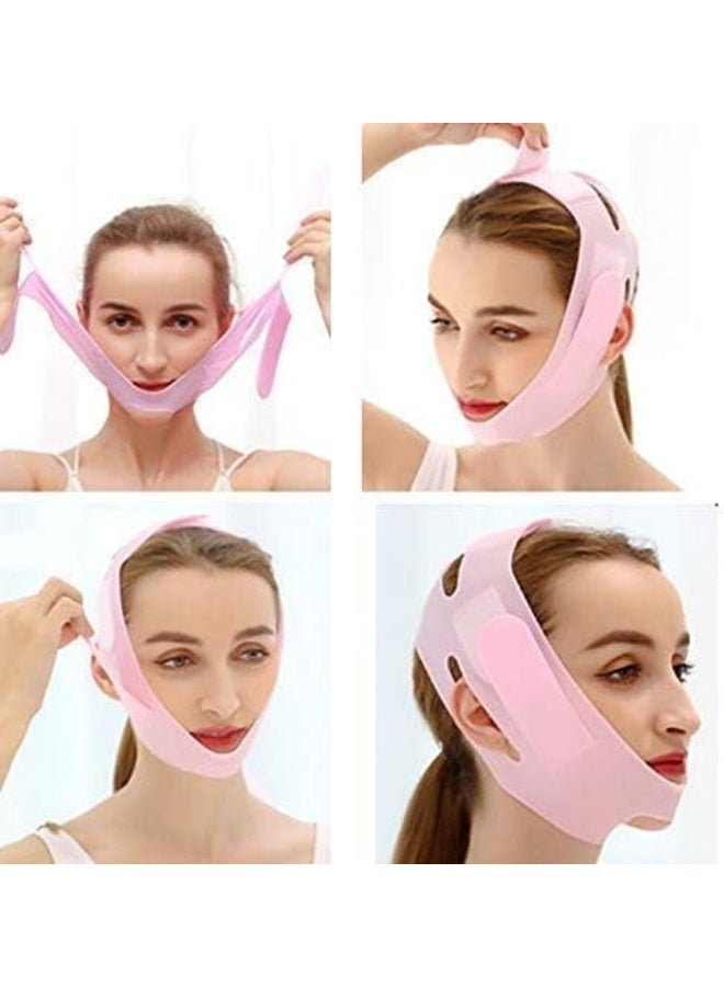 ماسك سيليكون لشد الوجه – حزام شد الذقن والخدود لتحديد الـ V Shape – مشد الذقن المزدوج وشد البشرة للرجال والنساء - Image 2