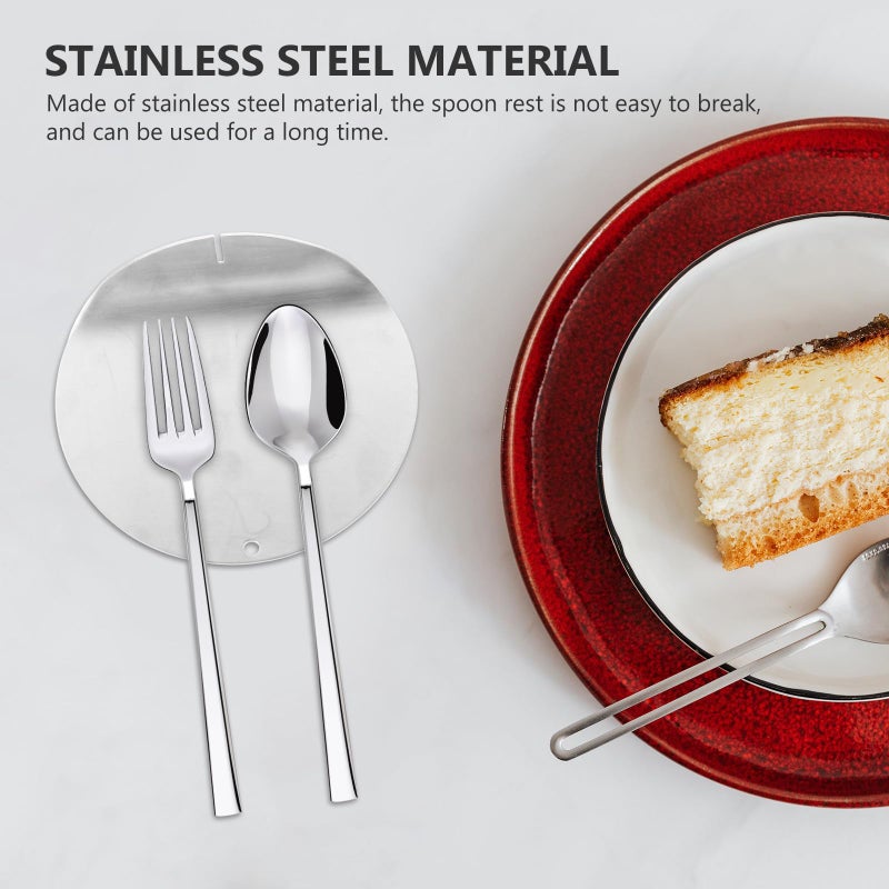 Stainless Steel Spoon Rest and Holder Compact Kitchen Countertop Accessory - Image 5