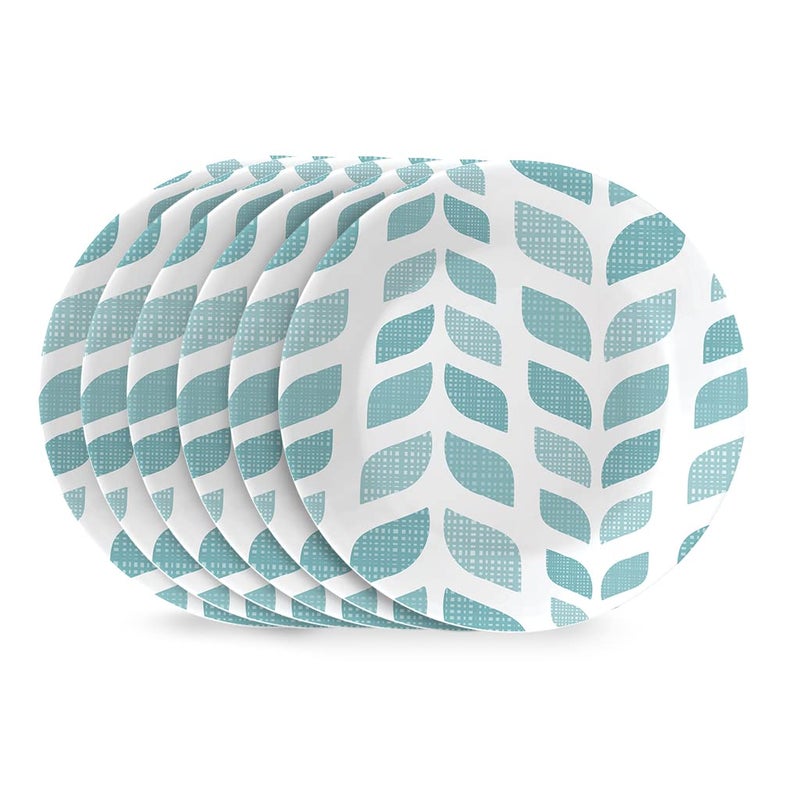 كوريل مجموعة أطباق المقبلات من كوريل جلوبال كوليكشن فيتريل مكونة من 6 قطع من الزجاج ثلاثي الطبقات وصديقة للبيئة أطباق مستديرة خفيفة الوزن مقاس 6-3/4 بوصة من خشب الصنوبر الشمالي - Image 1